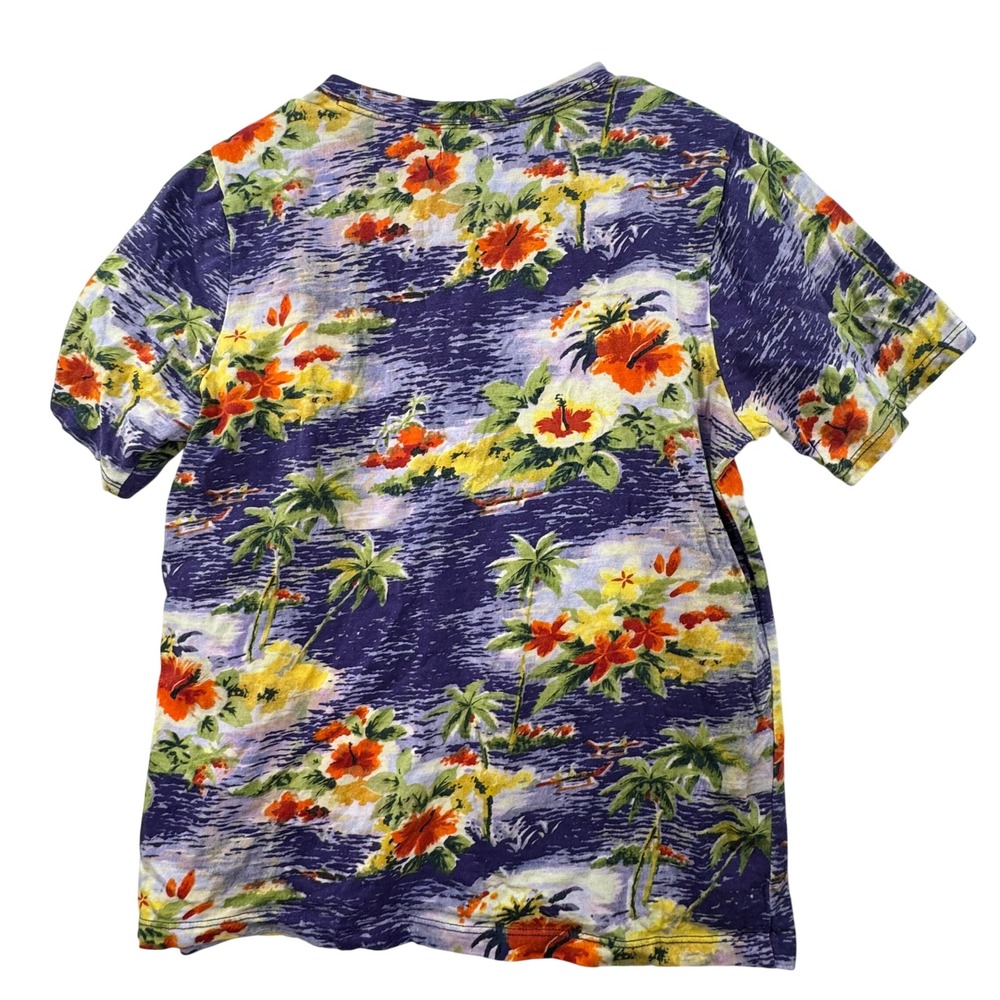 Faherty Tropical Print T-Shirt Womens Small Sunwash Crewneck Hawaiian
